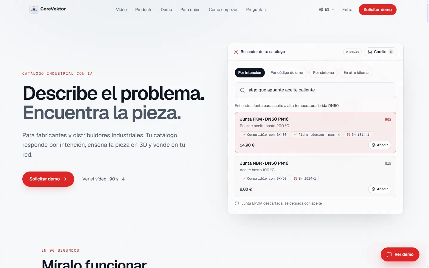 Portada de CoreVektor: describe el problema, encuentra la pieza